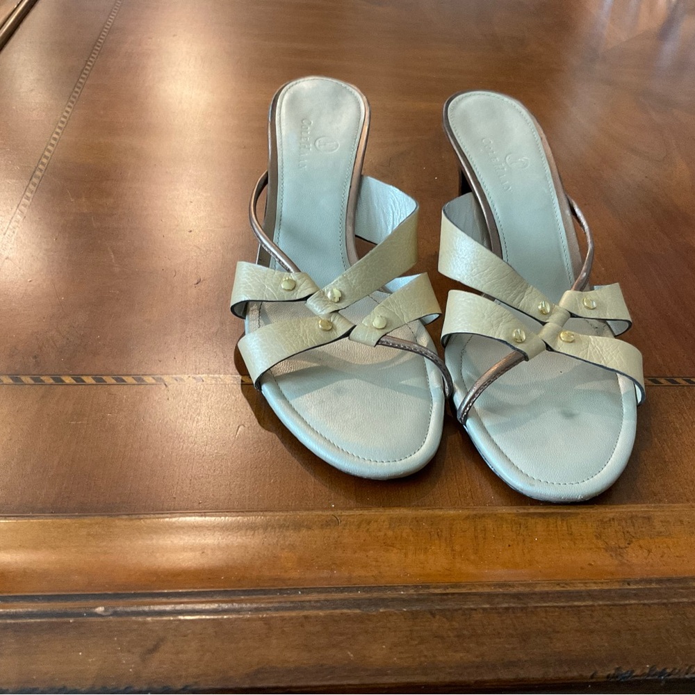 Cole Haan Women's Light beige Crisscross Slide Sandals